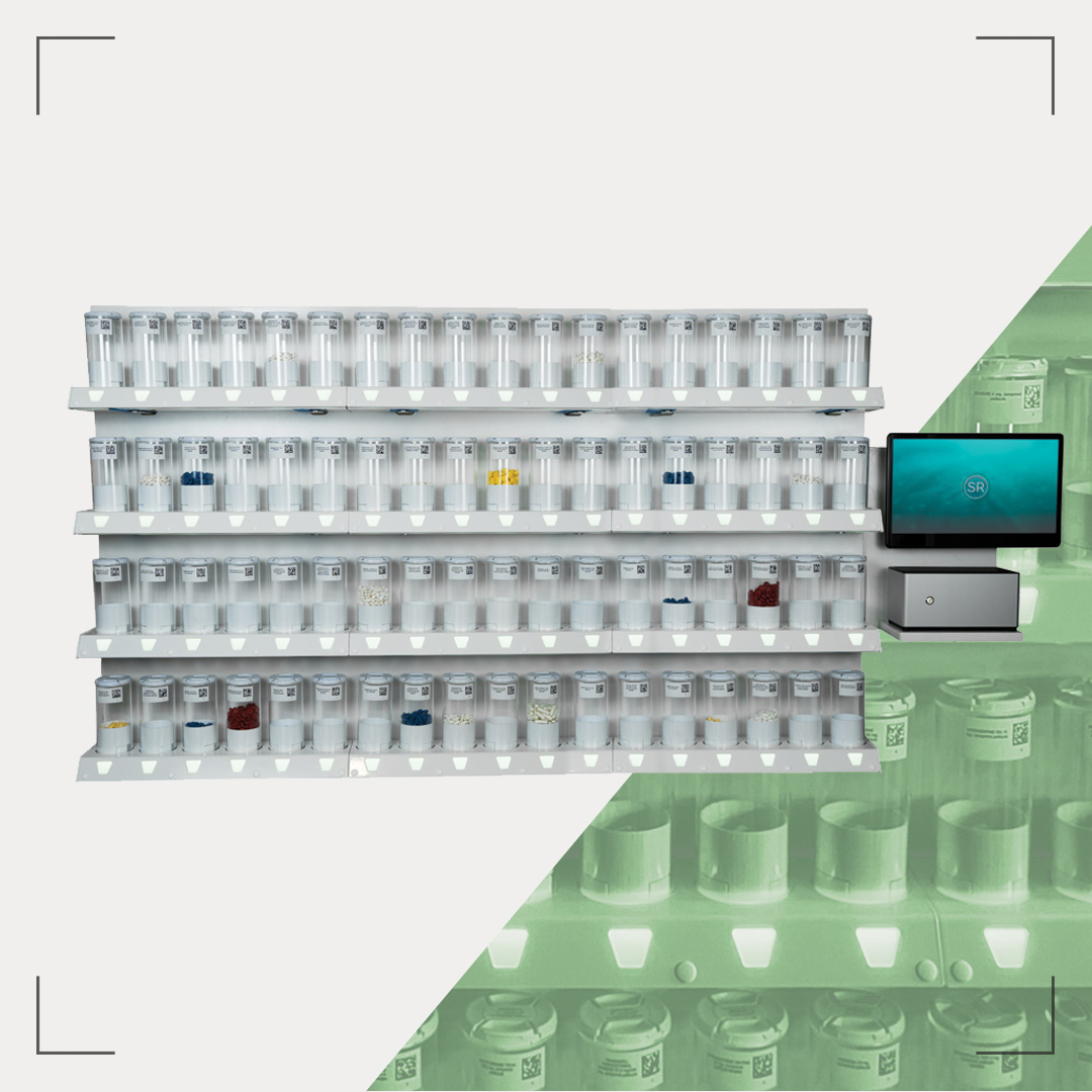 Noritsu LittleBots - LARS Light Assisted medication Rack System